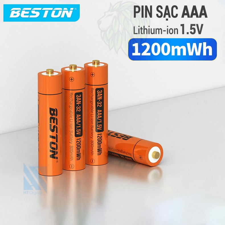 Pin Sạc AAA 1.5V Beston 1200mWh thay thế cho pin remote, máy hút sửa, chuột không dây, đồ chơi