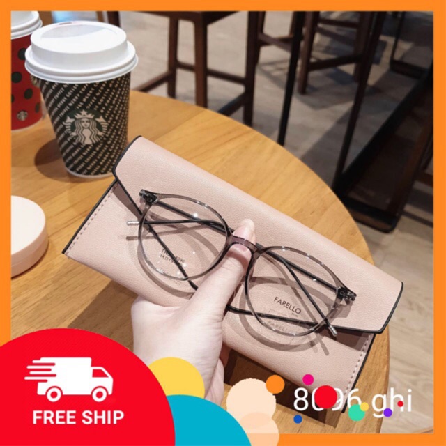 [Mã FARSSTGRE giảm 5K đơn bất kỳ] Gọng kính cận tròn, càng kính mảnh nhẹ 8096