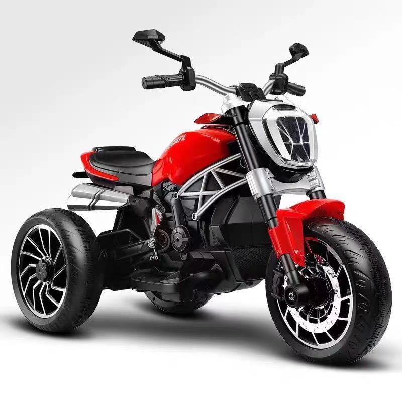 Xe máy điện moto 3 bánh KIDVIET-PRO DUCATI MONSTER 1600 đồ chơi đạp ga cho bé vận động 2 động cơ (Xanh-Đỏ-Trắng)