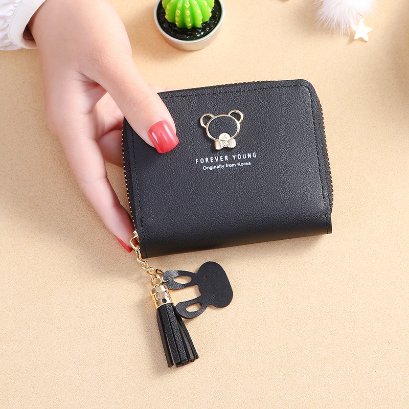 Hầu hết Ví Mini Màu Trơn Hình Gấu Dễ Thương / Ví Cầm Tay Chống Thấm Nước Trang Điểm Phong Cách Đơn Giản / Thiết Thực Cho Nữ