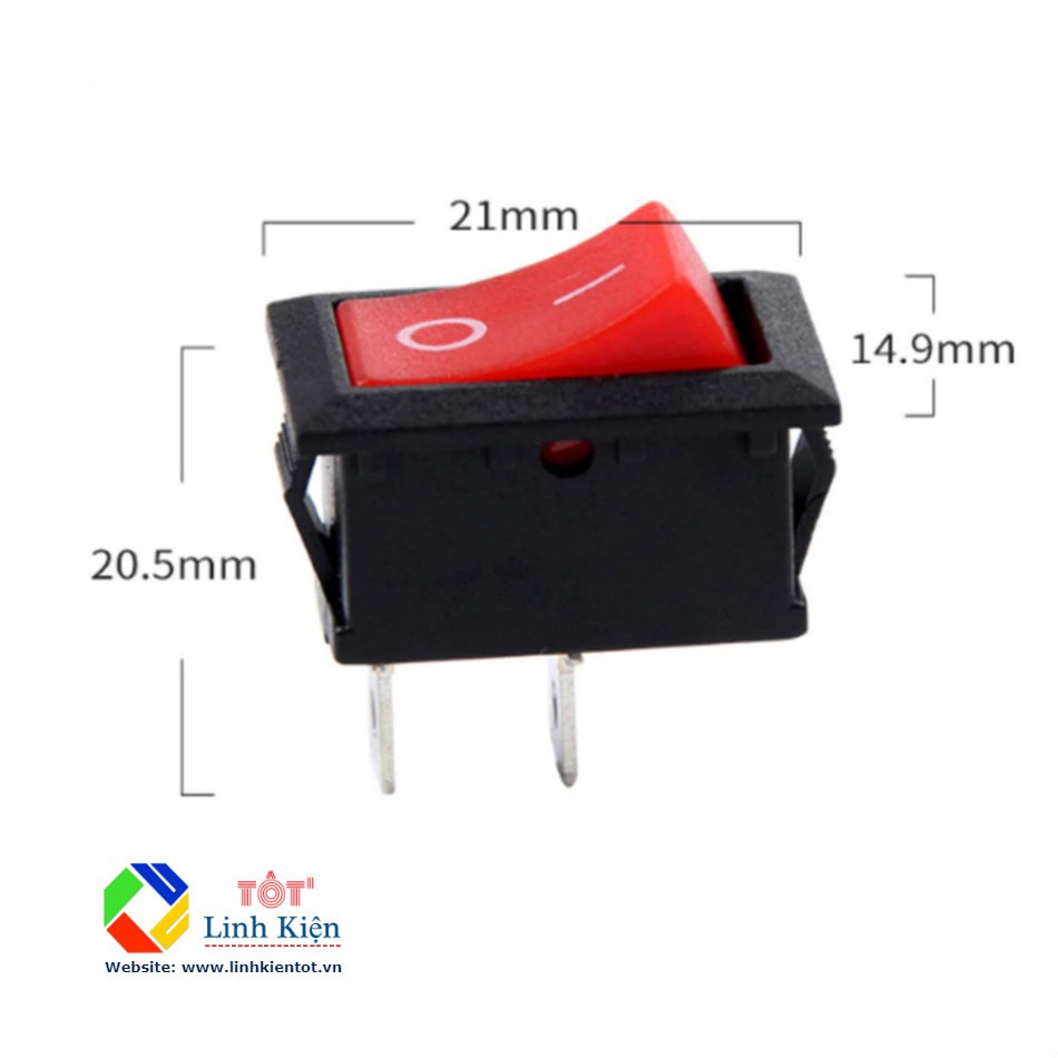 Công Tắc Bập Bênh 2 Vị Trí 21*15mm 6A 250V