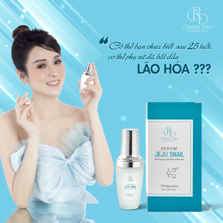 Serum vitamin dưỡng trắng da mặt - se khít lỗ chân lông - chống lão hoá Jeju Snail CRD