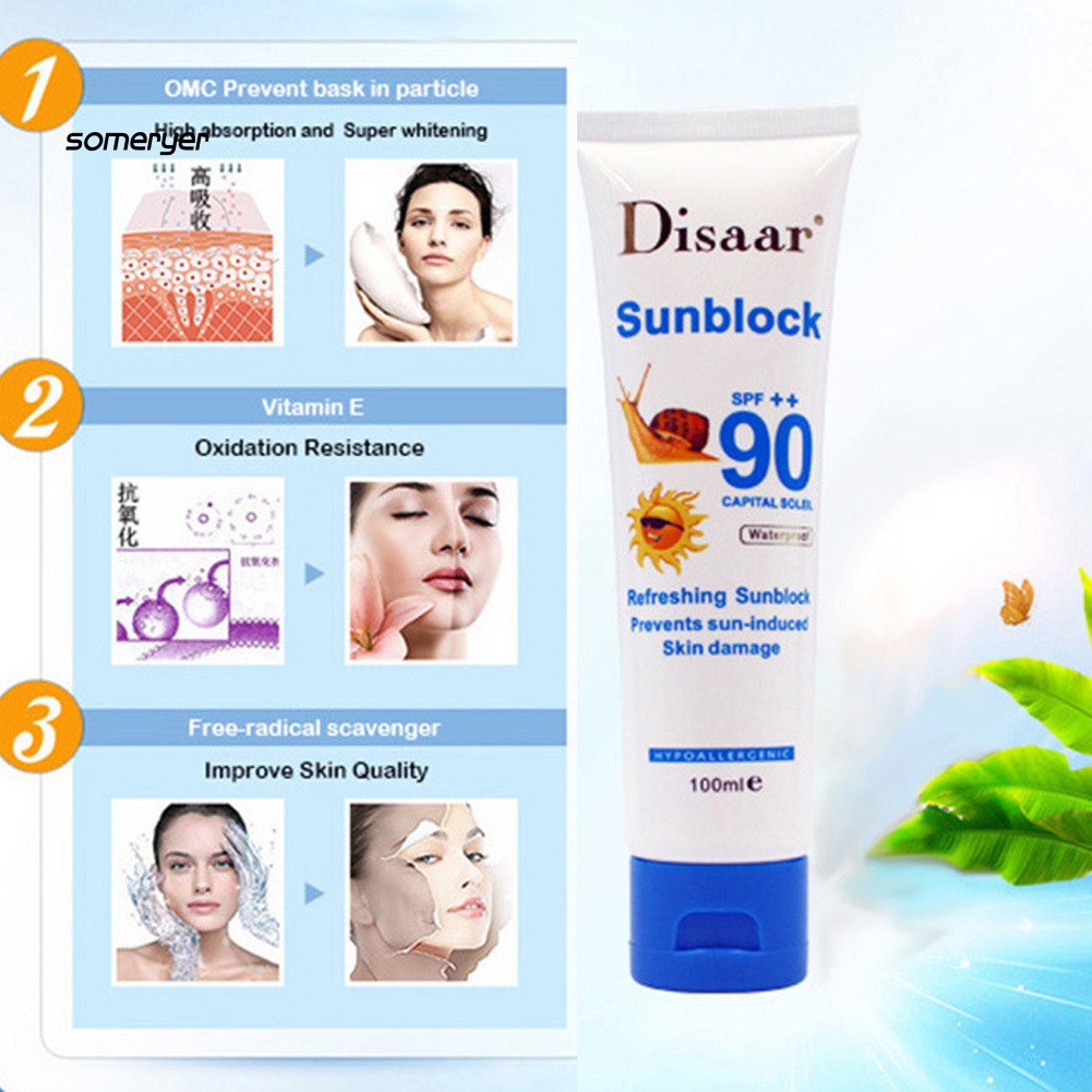 Kem chống nắng Disaar SPF90PA++ chứa tinh chất ốc sên dưỡng trắng và kiểm soát dầu