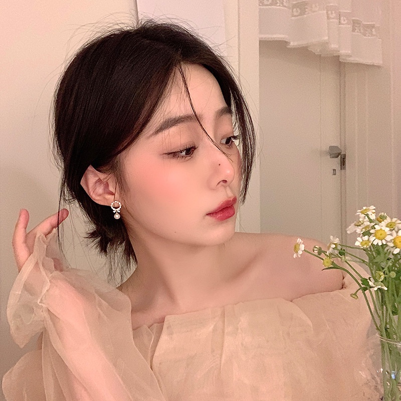 Khuyên Tai Nơ Tua Rua Nhẹ Dịu Dàng Sang Trọng Phong Cách Hàn Quốc Cho Nữ