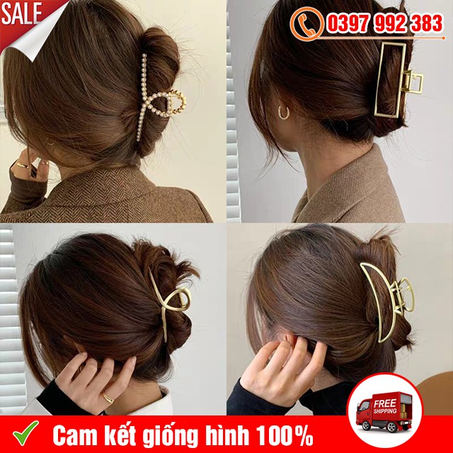 Kẹp Càng Cua SIZE LỚN Kim Loại Mạ Vàng - Cặp Tóc Hàn Quốc