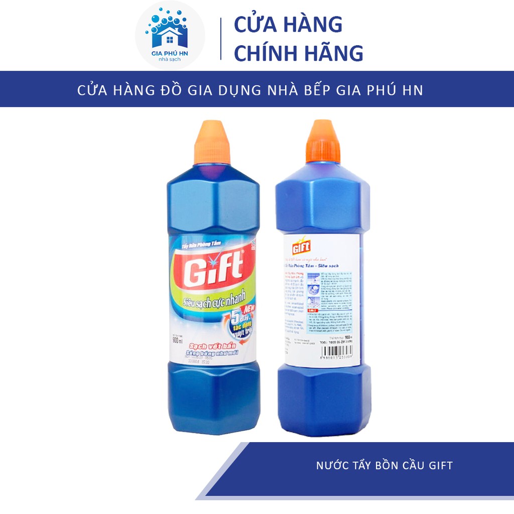 [Mã 11FMCGSALE1 giảm 10% đơn 250K] Nước Tẩy Rửa Bồn Cầu Toilet Gif 900ml GIÁ TỔNG KHO Nước Tẩy Bồn Cầu GIFT Cực Mạnh