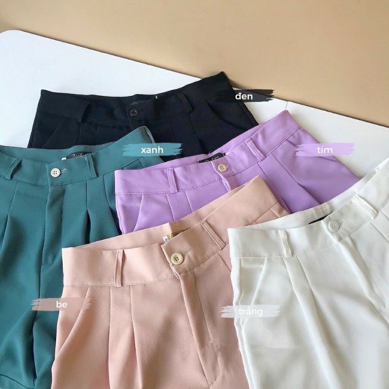 Quần Short Nữ Gập Gấu Hàng Cao Cấp - Quần Đùi Ống Rộng Nhiều Màu Siêu Đẹp