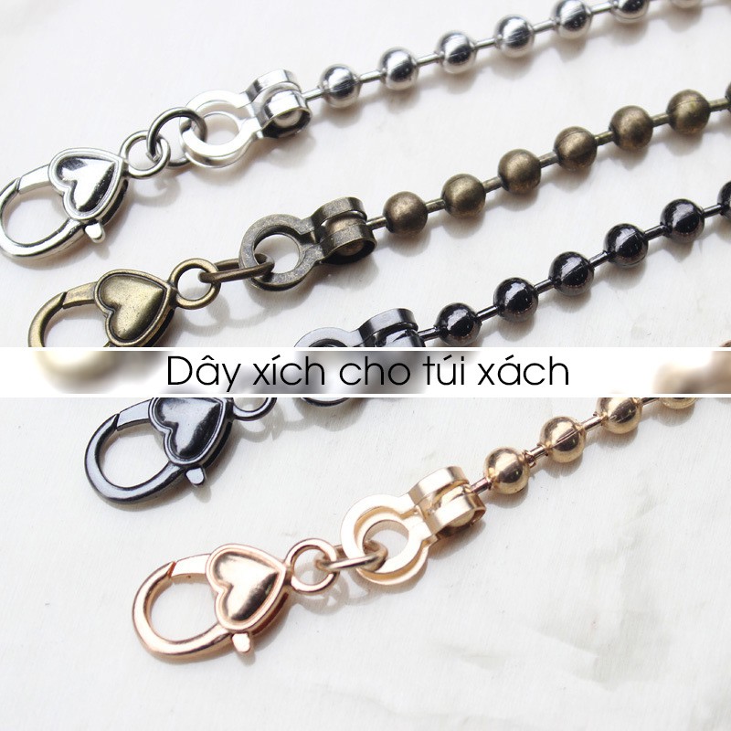 Dây Xích Túi Xách Nhỏ Móc Tim Chuỗi Bi 6mm M724