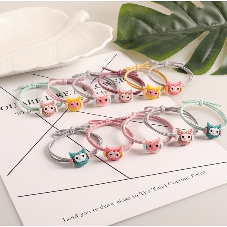 Combo 10 Thun Cột Tóc Hình Cú Mèo Dễ Thương Style Hàn Quốc Hot Trend