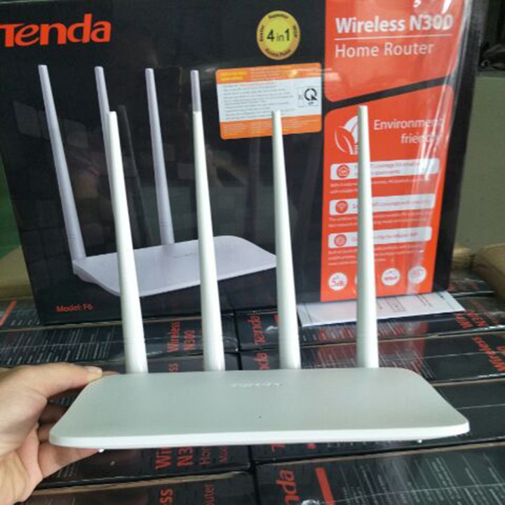 Router Wifi 4 râu F6 tenda 4 cổng Lan cột sóng 5 dBi có app quản lý - Bảo hành 12 tháng