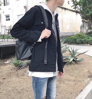ÁO KHOÁC KAKI-JEANS ĐEN
