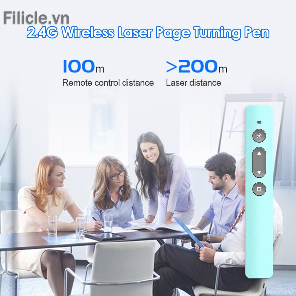 Bút chỉ điểm không dây FILICLE 2.4GHz có thể trượt để sạc bằng cổng USB tiện dụng
