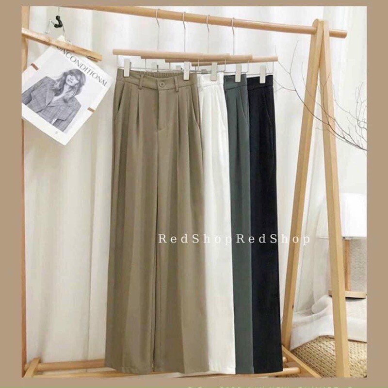 QUẦN CULOTTES ỐNG RỘNG [Ảnh thật] quần ống suông chun lưng dáng dài