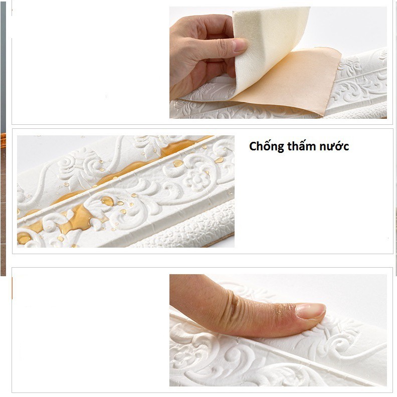 [FREE SHIP] 👍 PHÀO CHỈ XỐP, VIỀN XỐP DÁN TƯỜNG 3D CAO CẤP LOẠI 1, KHỔ LỚN NHẤT 2M3x8cm | BigBuy360 - bigbuy360.vn