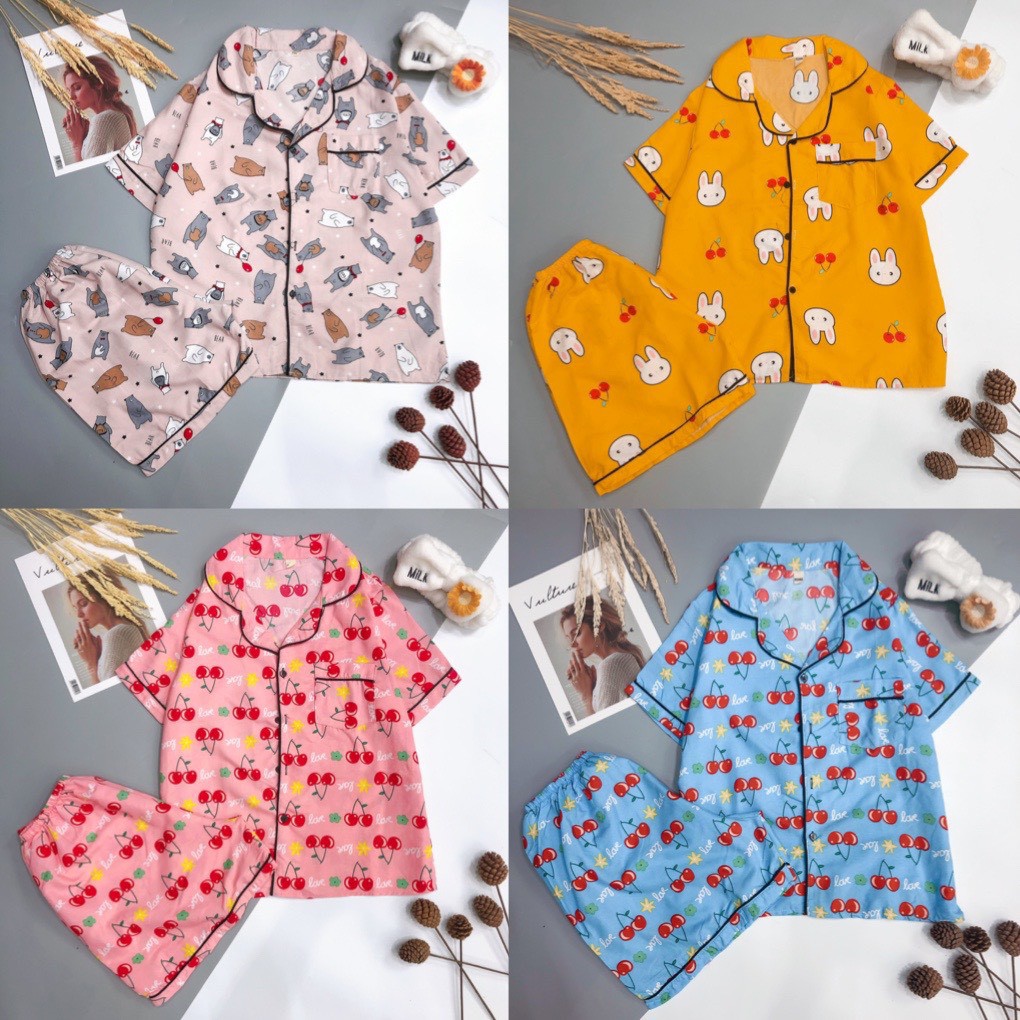 Bộ ngủ pijama ngắn hình mới siêu cute | BigBuy360 - bigbuy360.vn