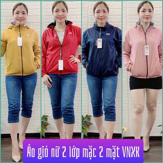Áo khoác gió nữ 2 lớp mặc được 2 mặt vnxk