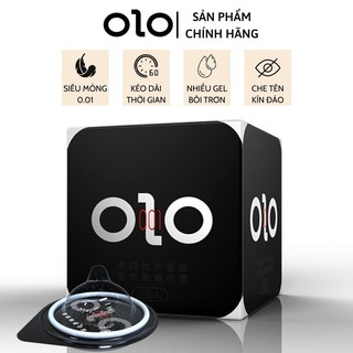 Bao cao su OLO 001 siêu mỏng kéo dài thời gian - Loại cao cấp Hộp 3 chiếc
