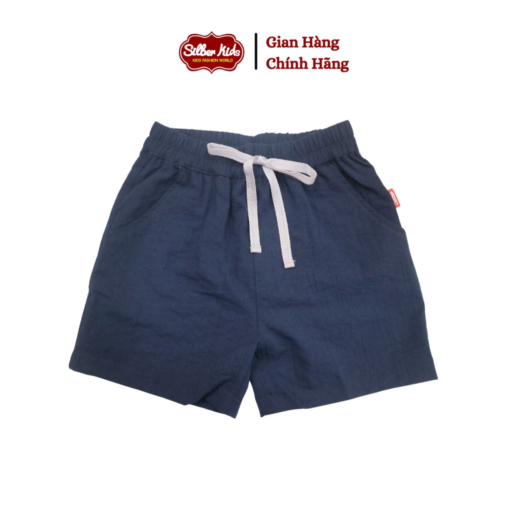 Quần Short Thô Đũi Bé Trai 3-6 Tuổi Đính Dây Rút SILBER KIDS