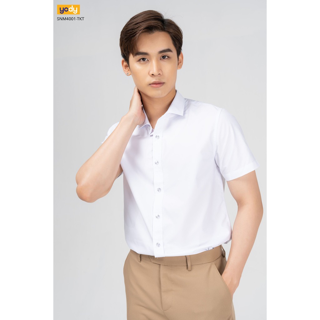 Áo Sơ Mi Nam YODY Tay Ngắn Slimfit VảI Nến Classic Chất Liệu Cao Cấp Dáng Công Sở Mã SP SNM4001
