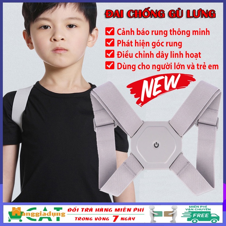 Đai chống gù lưng, đai lưng chống gù cho trẻ em, người lớn cảm biến rung thông minh phát hiện góc rung