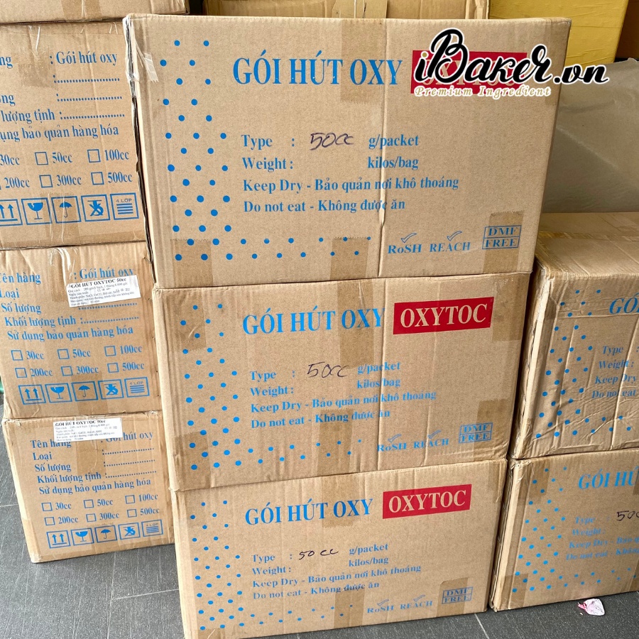 Túi hút oxy/ túi hút ẩm Oxytoc 50cc cho bánh trung thu, thực phẩm - 200 cái