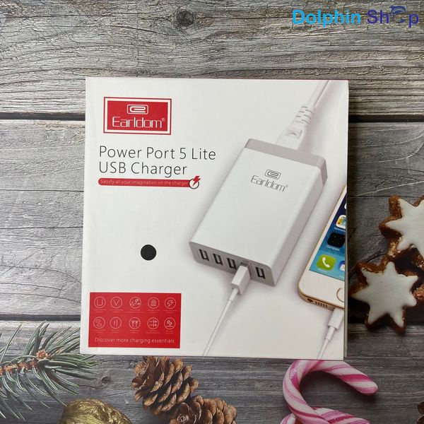 Củ Sạc 5 Cổng Usb 8A - 40W Earldom LC06 Sạc Nhiều Thiết Bị Cùng Lúc