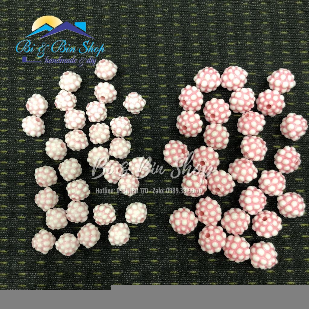 35-50 Cái Charm Hạt Nhựa Quả Châu Nhiều Màu Làm Vòng Đeo Tay, Làm trang Sức Handmade