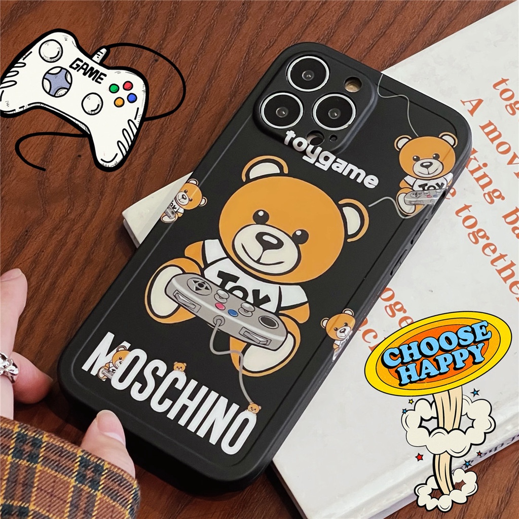 Ốp Điện Thoại Nhựa Cứng In Hình Gấu moschino Cho iphone15 14 13 12 mini 11 pro max 6 / 6s / 7 / 8plus se2 x / xs xr xsmax #Hg5032
