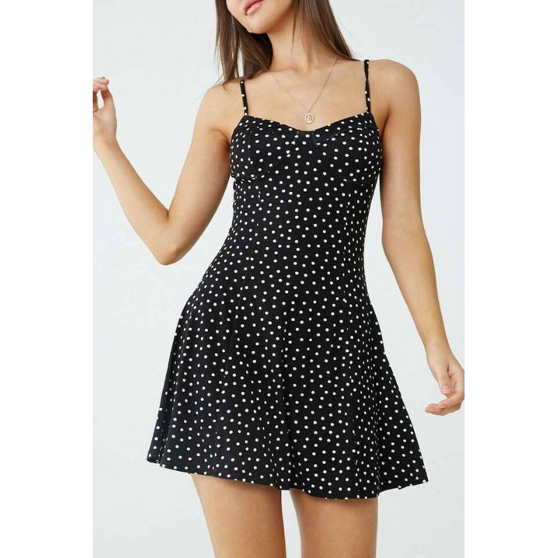 [Mã SKAMSALEP6 giảm 10% tối đa 100K đơn 150K] đầm thun cúp ngưc chấm bị hiệu F21 | BigBuy360 - bigbuy360.vn