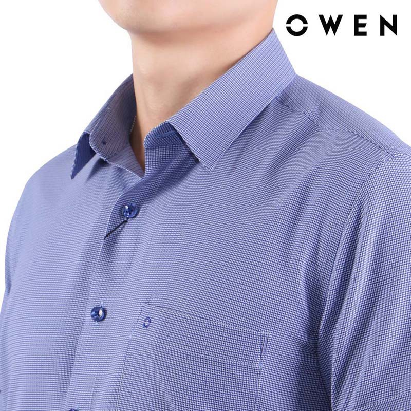 Áo sơ mi ngắn tay Owen Eco-Shell Regularfit Carô màu Xanh - AR23785N