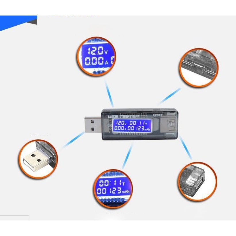 Thiết bị test pin sạc, củ sạc, đo dòng điện, check dung lượng pin, USB TESTER KWS-V21