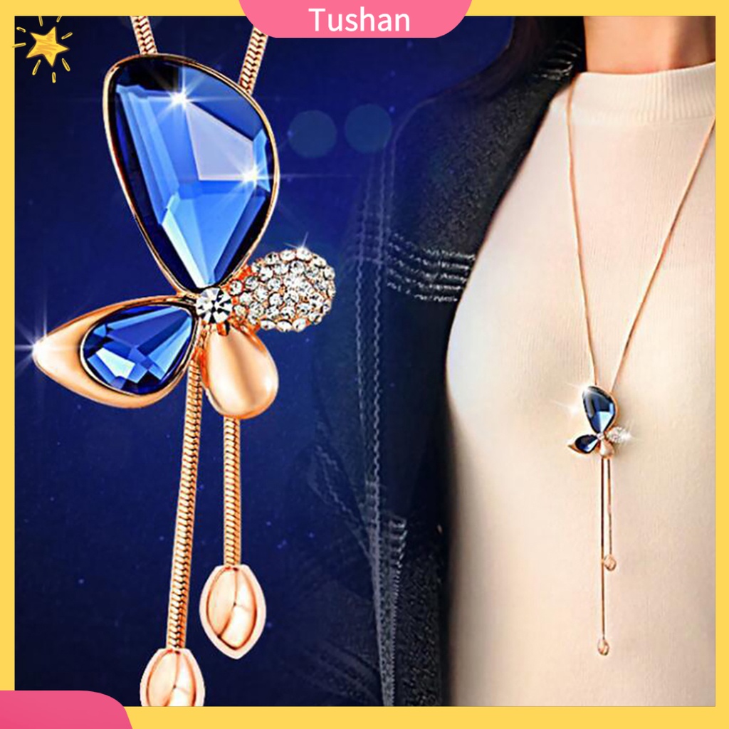 Dây Chuyền Hợp Kim Hình Bướm Đính Đá Xinh Xắn Dành Cho Nữ