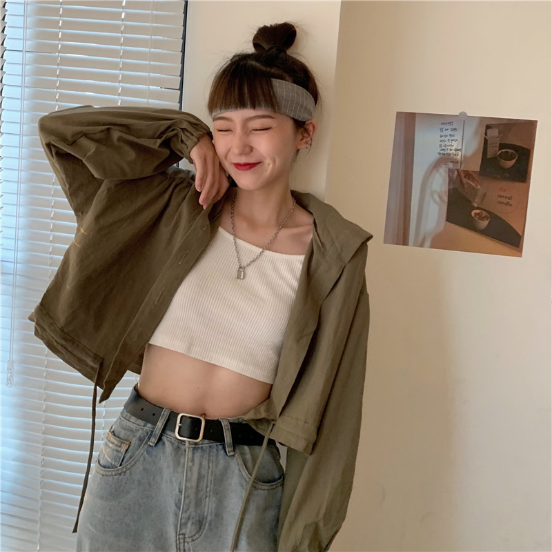 [Mã FAGREEN55 giảm tới 30K đơn 99K] Áo Khoác Cardigan Dáng Croptop Tay Dài Thiết Kế Dây Rút Thời Trang Cho Nữ