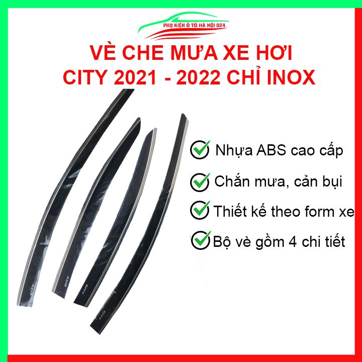 Vè che mưa cho xe ô tô City 2021-2022 vè đen bảo vệ trang trí xe