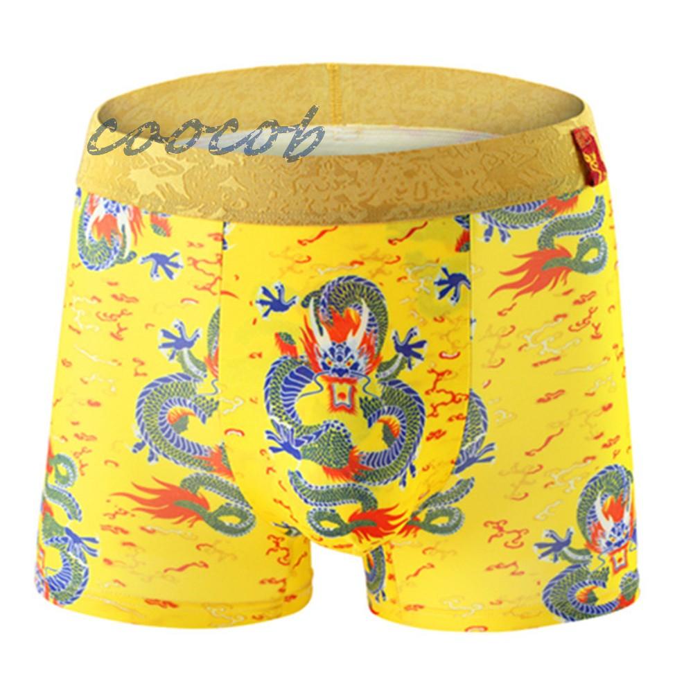 Quần Lót Boxer Ngắn In Hình Rồng Cho Nam Giới