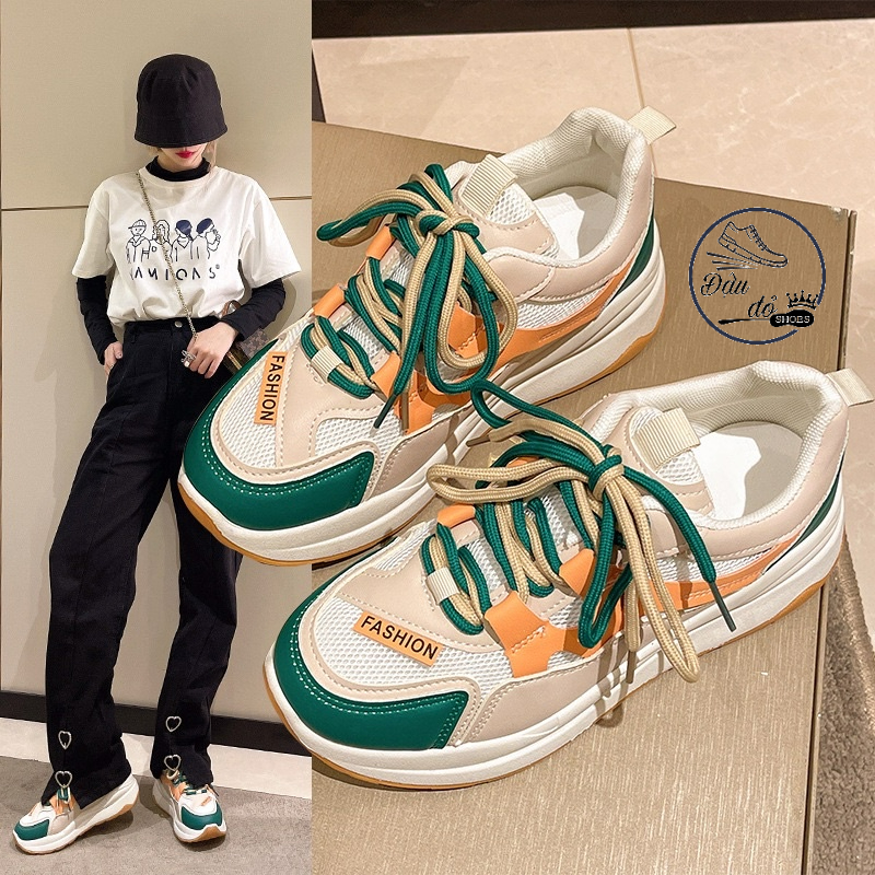 Giày thể thao nữ 2 dây có gắn chữ fashion
