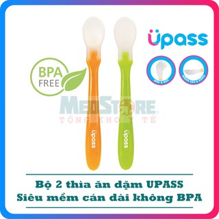 Bộ 2 thìa ăn dặm siêu mềm UPASS cán dài cho bé