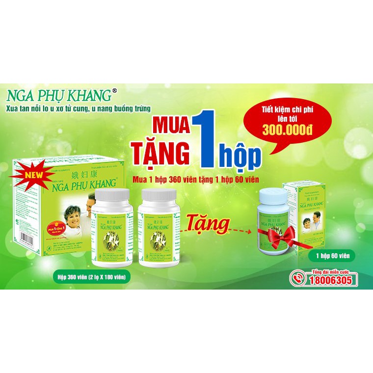[MUA 1 TẶNG 1 *]Nga Phụ Khang, Giảm Kích Thước U Xơ Tuyến Vú, Buồng Trứng, Cổ Tử Cung, Tuyến Tiền Liệt