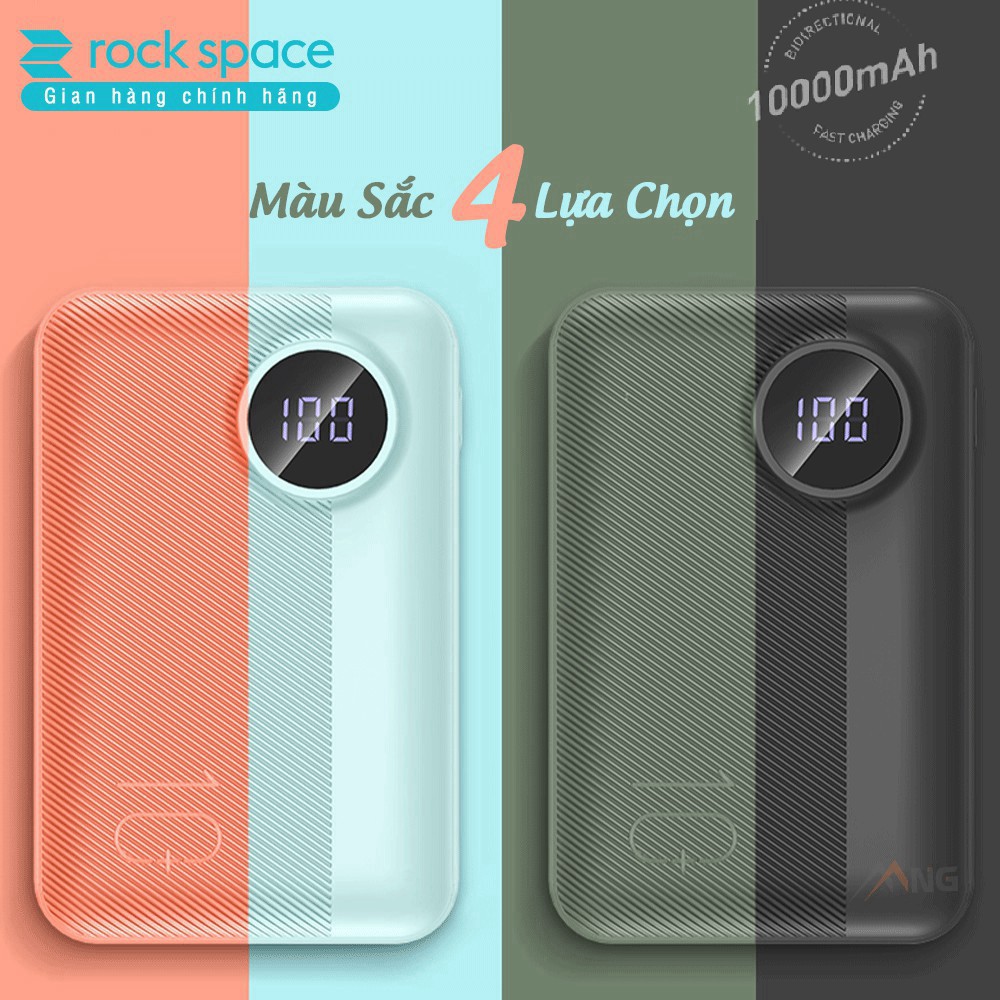 Sạc dự phòng mini chính hãng Rock space P75 chuẩn PD sạc nhanh 10.000 mAh