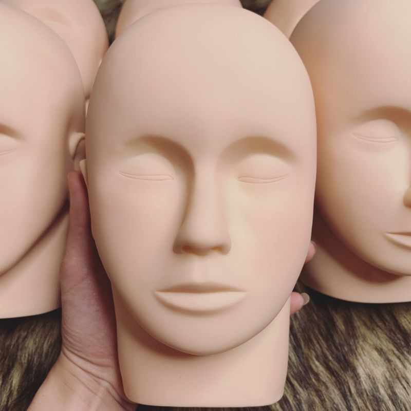 Đầu Manocanh Silicon Mềm, Đầu Canh Tập Nối Mi, Massage Trong Spa