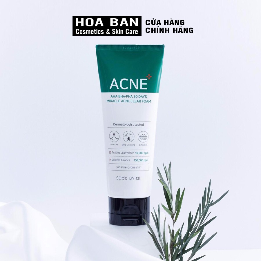 Sữa rửa mặt ngăn ngừa và giảm mụn Some By Mi AHA-BHA-PHA 30 days miracle acne clear foam 100ml - HB0184