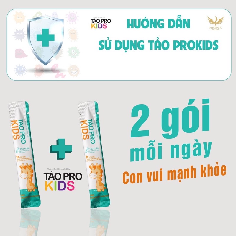Tảo Pro kids - Siro ăn ngon cho bé GIÁ TỐT NHẤT tiêu hoá khoẻ, không lo ốm vặt, táo bón hộp 30 gói x 10ml