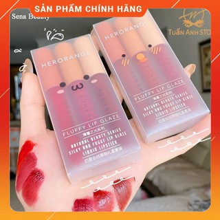 Set 3 cây son kem lì herorange fluffy lip glaze