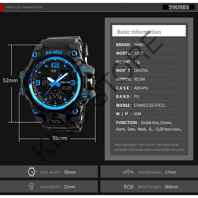 Đồng Hồ Nam Thể Thao SKMEI DH030 Cao Cấp 2 Máy Đa Chức Năng Chống Nước Chống Sốc -KING STORE | BigBuy360 - bigbuy360.vn