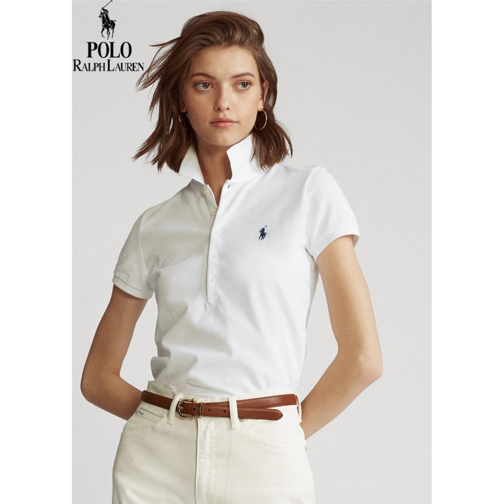 áo polo 100% Cotton Tay Ngắn Thêu Hình Ralph Lauren Thời Trang 2020 Dành Cho Nữ 👌