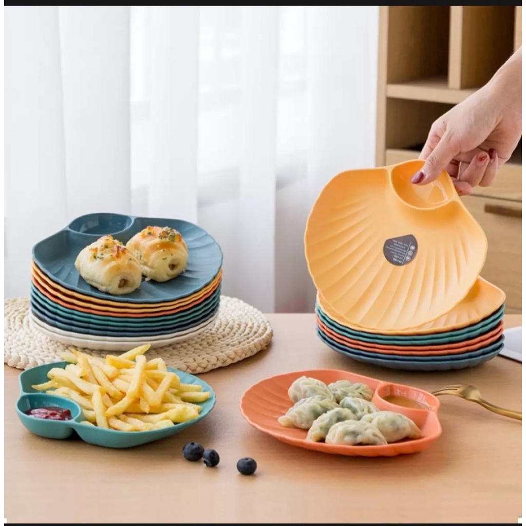 Set 4 Đĩa Hình Vỏ Sò Đựng Hoa Quả, Bánh Kẹo, Đồ Ăn Vặt - Đĩa Nhựa Vỏ Sò Cao Cấp Tiện Dụng