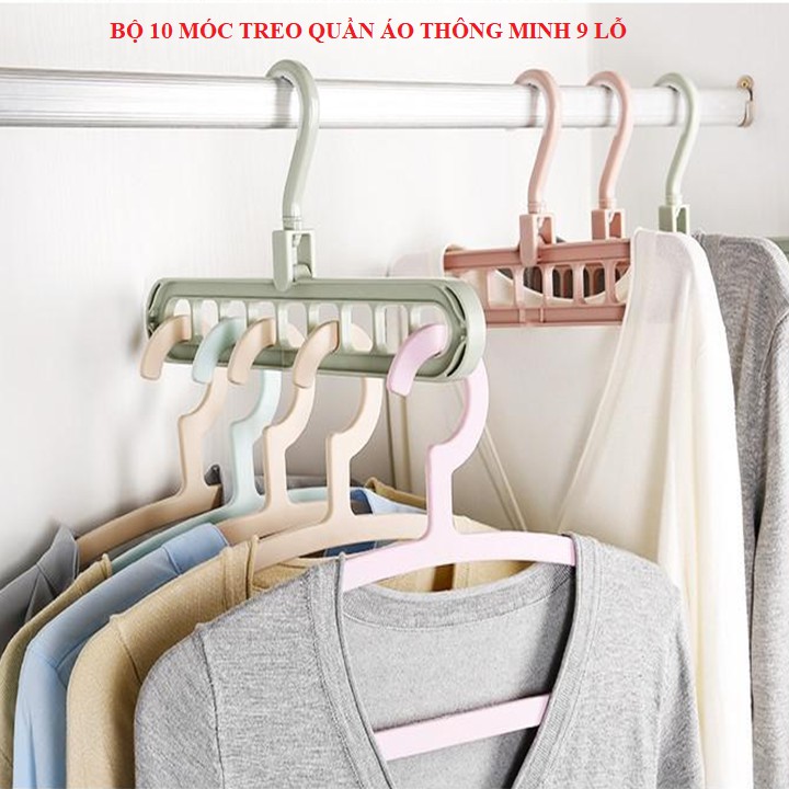 Combo 10 móc treo quần áo thông minh tiện dụng