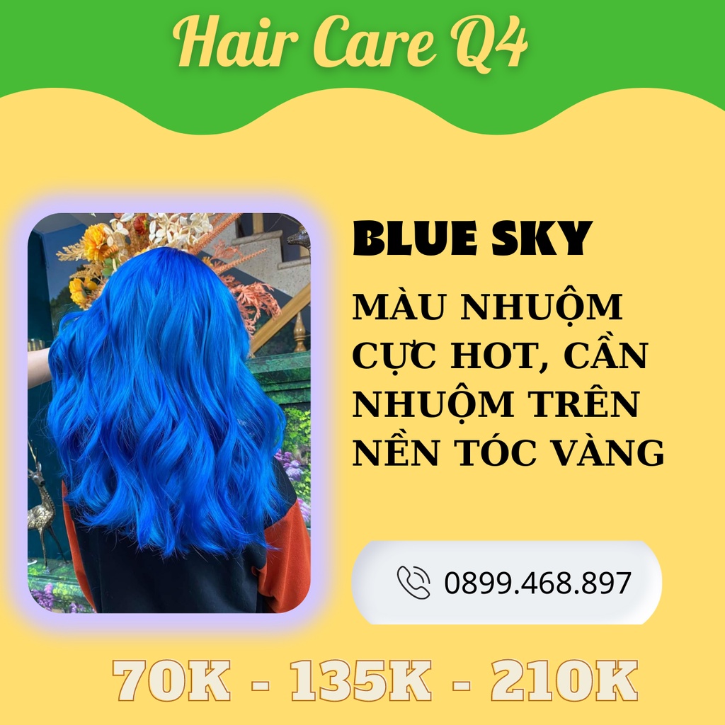 Thuốc nhuộm tóc màu xanh Coban, Xanh đại dương, BLUE SKY - Hair Care Q4