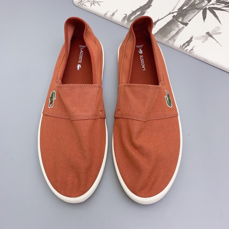 giày lười vải đế cao su tự nhiên dẻo cao cấp miệng rộng lacoste