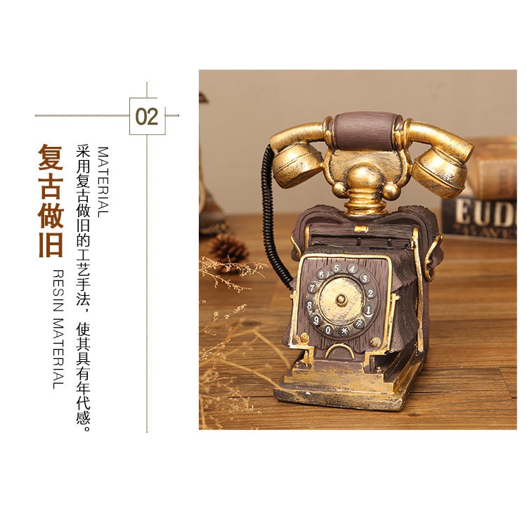 Mô Hình Điện Thoại Bàn Cổ Điển Sáng Tạo Dùng Trang Trí